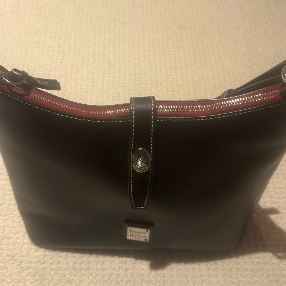 Dooney & Bourke Wine and Leather Bag with red accents - Picture 2 of 6